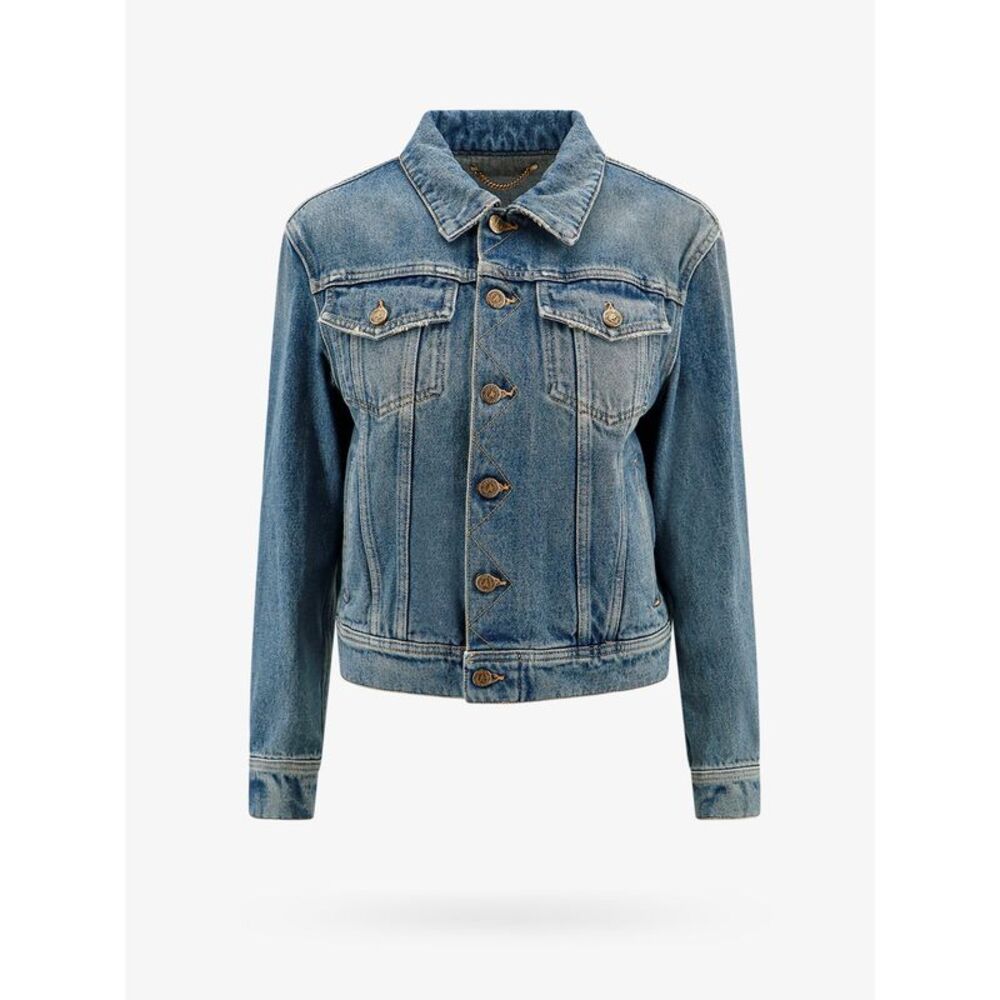 Golden Goose Deluxe Brand Women Denim Jacket With Embroidered Monogram